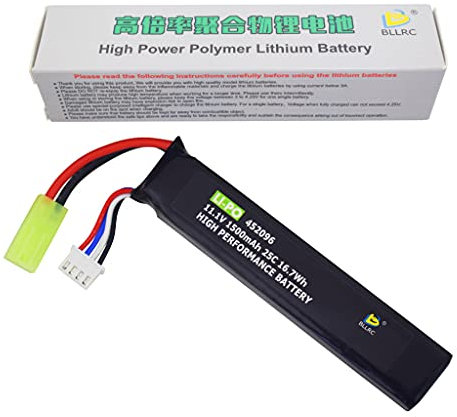 ZYGY 3S 11.1V 1500mAh 452096 Lithium Battery with Odamiya Connector for Airsoft G36C, CAR15, MP5A5, M249, MC51, FNP90, G3A4 Upgrade or Modification and Other Series of Toy Electric Guns Airsoft Rifles