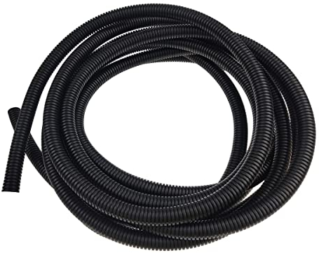Black 5M Length Flexible Corrugated Bellow Conduit Protective Tube Pipe Hose Sleeve for Car,Garden,Office Electric Wiring 10mm*13mm …
