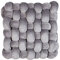 Beliani Dekokissen Knoten 30 x 30 cm Geflecht Samtstoff Glitzer quadratisch grau Sirali