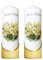 Meissner-Handel Auswahl * 2 Stück Osterkerze Stumpenkerze Osterdeko * 6 x 18 cm * mit farbigen Wachs- und Bildauflagen * Auswahl Motiv + Farbe * gelb * (Serie 4 - Set 18/18)