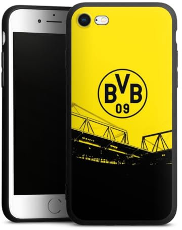 Premium Silikon Hülle kompatibel mit Apple iPhone SE (2022) Handyhülle schwarz Case Borussia Dortmund BVB Fanartikel