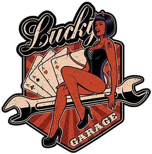 Samunshi Rockabilly Devil Aufkleber Autoaufkleber für Motorrad Fahrrad Roller oder Auto Sticker Chopper Hot Rod Bopper Enduro Motocross Rockabilly Vintage (10x10cm Rockabilly Devil)