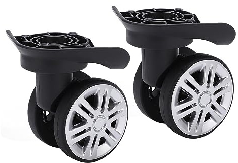 2 Stück A19 Gepäck Poröse Räder Stumm Zweireihige Räder Koffer Rollen Lockbox Spinner Rad Schwenker Radersatz Reise Zollbox Reparaturzubehör Rotierende Gepäckräder für Reisetasche