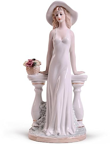 MTME Porzellanfigur, Dame mit Blumen, Erinnerungsstücke, Hochzeitsgeschenke, Statue, Heimdekoration (Warten im Garten)