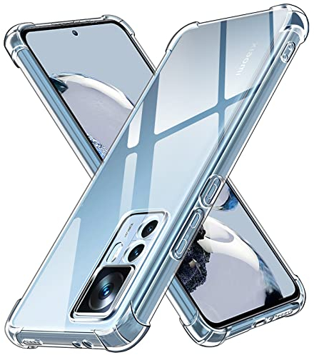 ivoler Klar Silikon Hülle für Xiaomi 12T Pro mit Stoßfest Schutzecken, Dünne Weiche Transparent Schutzhülle Flexible TPU Durchsichtige Handyhülle Kratzfest Case Cover