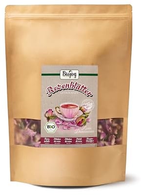 Biojoy BIO-Rosenblätter getrocknet (200 g), essbar, ideal für Tee oder Deko (Rosa Damascena)