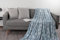 jilda-tex Wohndecke Kuscheldecke Plüschdecke Uni Decke Tagesdecke Uni (Bäume Blau-Weiß)