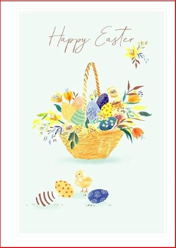 UK Greetings Easter Card - Happy Easter - Easter Basket and Easter eggs