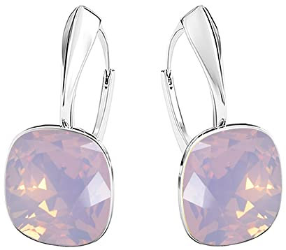 Square 12 mm 44 Farben Wunderbar Hängend Ohrringe 925 Silber Österreichische Zirkonia - Schmuck für Frauen und Mädchen - Hängeohrringe Ideal für Geschenke für Frauen (Rose Water)