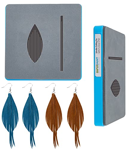 SUPERDANT Leder Stanzformen Feder Quaste Leder Ohrringe Gestanzt DIY Leder Stanzform Holzschneidemaschine Kunstleder Ohrhänger Holzstanzform Für Leder Für Schmuck Schlüsselanhänger