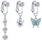 CASSIECA 3 Stück Fake Bauchnabelpiercing für Damen Frauen Bauchnabelpiercing Silber Bauchnabelpiercing Schmetterling Herz Mond Clip On Bauchnabelpiercing