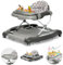 BRONEA® 4-in-1 Gehfrei Babywalker ab 6 Monate | Lauflernwagen mit Schaukelfunktion und Spielpaneel mit Musik | Höhenverstellbare und Klappbar | Lauflernhilfe mit leisen Rollen und Bremsen