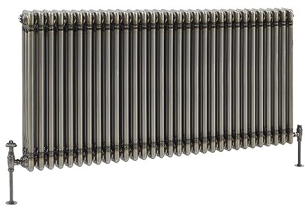 MILANO Raw Metal Cast Iron Style Horizontal 3 Column Radiator 750 x 1415mm | Steel Construction. Generous Heat Output. Traditional Style. Triple Column Design. Central Heating Operation.