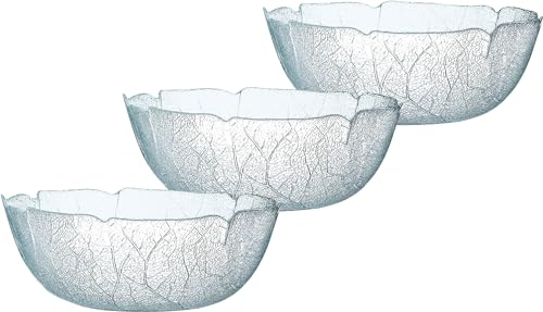 Emilja Schale Aspen 23cm - Blattdekor Salatschale Buffetschale Obstschale - 3 Stück