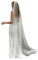 chrumeshi Langer Brautschleier für Hochzeit, Perle, Kapelle, Schleier für Damen, mit Kamm, Elfenbein, Fingertip Length 39（inch）