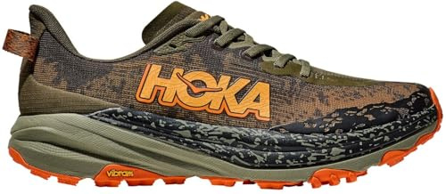 HOKA ONE ONE 1147791-AQL Speedgoat 6 Men Antique Olive/Squash UK 11.5