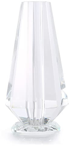 Sunicon Crystal Flower Bud Vase, 24k Gold Rose Transparent Display Stand Clear Eelegant Decorative Vases for Home Room Decoration, Wedding, Christmas