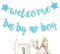 Welcome Baby Banner, Willkommen Zurück Banner, Herzlich Willkommen Zuhause Banner Deko mit Herzen, für Partydeko Party Dekoration Zuhause Baby Geburt Weclome Home (Blue)