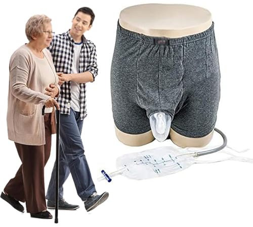 BEOTAY 66 To 86CM, Male Urine Collection System,Wearable Urinal for Men,Two 500Ml Urine Collection Bag,Reusable Male Incontinence Devices,External Urinary Catheter for Male,Silicone