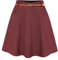 Belle Poque Hochzeit Gast Rock für Damen Hohe Taille A-Linie Rock mit Gürtel Vintage Style Wein BP0828-03 L