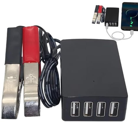 fanelod Onduleur de voiture, chargeur de batterie 12-24 V,Transformateur de téléphone portable 12 V à 24 V | Chargeur de voiture rapide, chargeur de voiture USB charge rapide pour ordinateur portable,