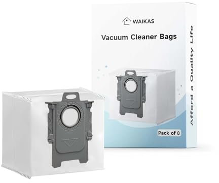 WAIKAS 8 Bolsas Para Aspiradora Compatibles con Roborock, Bolsas de Polvo, Bolsa de Repuesto Compatible con G10,G10S,G20,T7S,Q5 Q5+ Q7 Q7+ Q8 S7 S8 S8+ Pro/Pro+/Max/Max+/Ultra Robot Aspiradora.