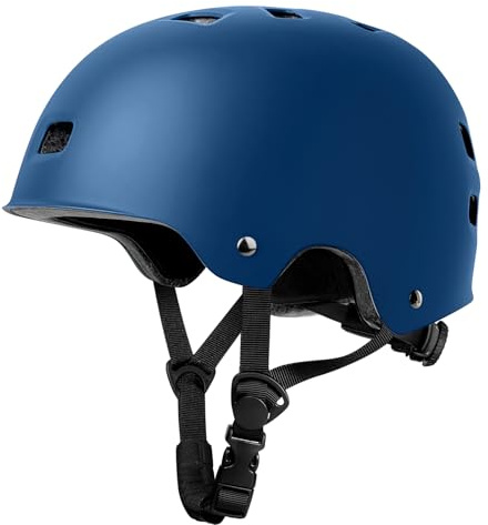 LeapBeast Stadthelm, Robuster Fahrradhelm für den Alltag, Skaterhelm mit Drehrad-Anpassung Geeignet, für Beim Skaten, BMX-Fahren Oder Longboarden für Kinder Erwachsene (Dunkelblau, M)