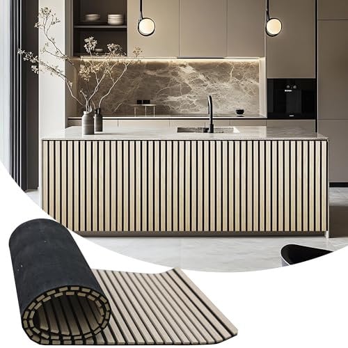 94.5 x 23.6 in Acoustic Wood Wall Panels,3D Flexible Soundproof Wall Panels,Wood Slat Wall Panel for Interior Wall Decor (Oak)