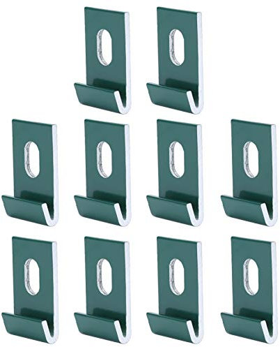 Juroupi 10Pcs Base Clips Hook Fixings Attaches Aluminium Greenhouses Fixture Set (Green)