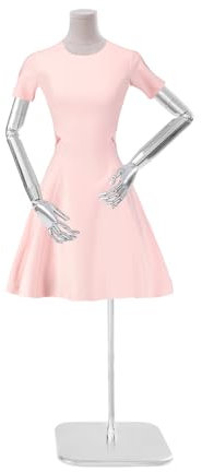 Schaufensterpuppe Körper Weiblich mit Armen Kleiderpuppe Ausstellen für VitrineVerstellbare Höhe 120-210cm Schneiderpuppe Damenbüste Kleiderpuppe Ausstellungsstand für Bekleidungsgeschäfte