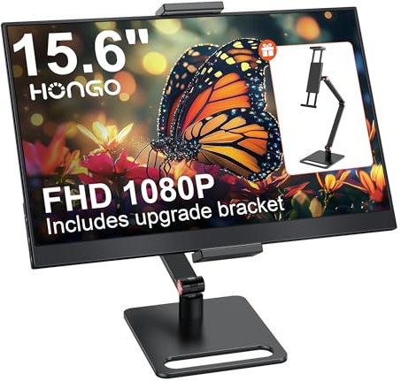 15,6 pollici Monitor portatile 1080P FHD-Laptop Screen Extender per USB C hdmi Computer Display con altezza regolabile Tablet Stand Compatibile per Windows Mac/Android/Switch/PS5