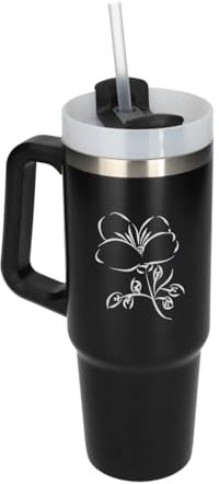 Minimalistic Poppy Blum Laser Engraved Insulated Vacuum Travel Mug Extra Large
