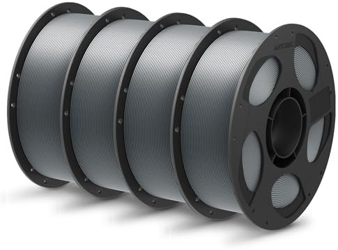 ANYCUBIC Refill PLA Plus und Spool Kit, PLA+ Filament 1.75mm, Hohe Zähigkeit und Präzision, 3D Drucker Filament für Intelligentes Drucken, 4KG Textur Grau