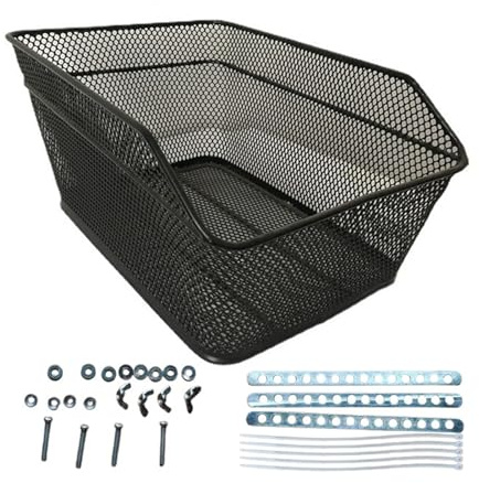 Culnflun Bike Rear Basket, Rustproof Large Capacity Strong Load Bearing Metal Bicycle Rear Cargo Rack, Bicycle Basket Rear Large Capacity Universal Suitable for Most Bicycles, Scooters