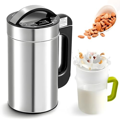 Nussmilch -Maker -Maschine 1,2 L, 1200 Ml Pflanzenhafermilchbauer Mit Siebset, Sojamilch Hersteller, Geeignet Für Sojabohnenmilch, Mandelmilch, Vegane Milch, Hafermilch, Pflanzenmilch, Brei