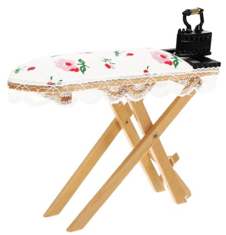 TOYANDONA Miniature Iron Toy Ironing Table for Dollhouses Realistic Design for Creative Play and Projects for Mini Room Decor and Dollhouse Accessories