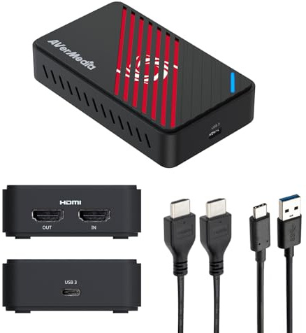 AVerMedia 4K HDMI Capture Card, USB Game Capture Card for Streaming and Recording with True Low Latency on PS5/Pro, Xbox, Switch 2, PC on Twitch, OBS, for Win11, Mac-GC553Pro Live Gamer Ultra S Black