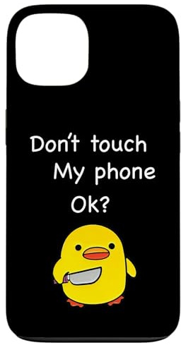 Grappige Schattige Eend Met Mes Meme Don't Touch My Phone Hülle für iPhone 13