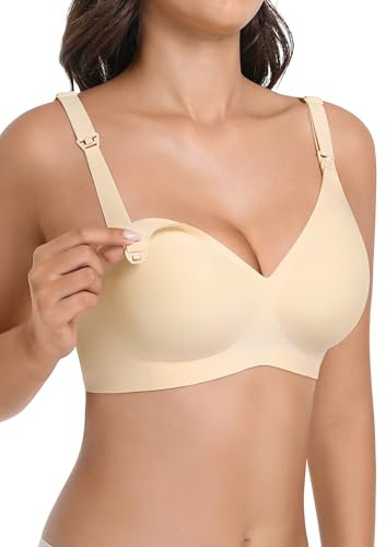 Kohentact Maternity Nursing Bras Wireless Seamless Ultra-Soft Comfort for Breastfeeding Pregnancy Easy Sleep Bra