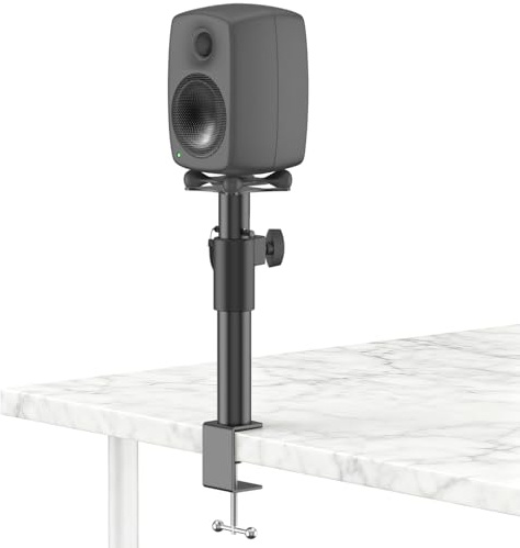 Height Adjustable Clamp-On Desktop Speaker Stands for Genelec G2/8020D/8320A Stand with Cable Management - Desktop Studio Monitor Stands for Genelec Studio Monitor Stand Up to 30Lbs to Elevate Sound