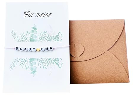 Armband Geschenk für meine Brautoma - Armband Großmutter - Brautomaarmband auf Karte - Einladung - Dankeschön