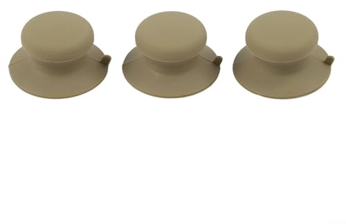 Manico in silicone con proprietà resistenti al calore e forte ventosa per coperchi di pentole, funge anche da supporto per cellulare per un comodo utilizzo delle mani, set da 3 pezzi (nero)