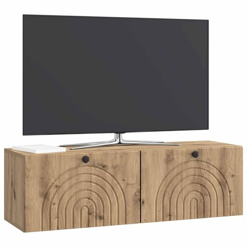 vidaXL Wandmontierter TV-Schrank Artisan-Eiche 98 x 31 x 30 cm, Modernes Wohnzimmer Lager, rechteckiges Design, Wandregal, praktische Medieneinheit, viele Entertainment Plätze