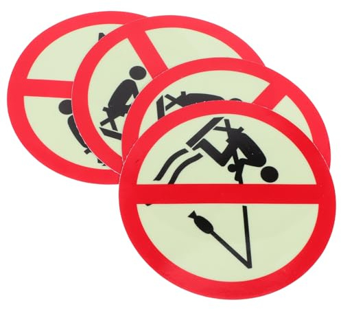 DEEPCRAFF 4 Stück Leuchtendes Selbstklebendes Angeln Verboten Schild für Seen und Gewässer Verschleißfestes Warnungsschild aus Lichtspeicherfolie Einfache Montage Garantiert