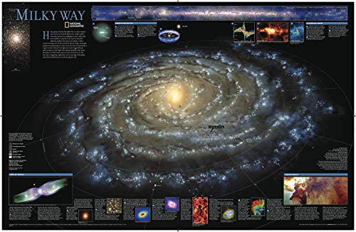 National Geographic: The Milky Way Wall Map (31.25 X 20.25 Inches): Wall Maps Space (National Geographic Reference Map)