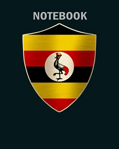 Notebook: uganda flag shield - 50 sheets, 100 pages - 8 x 10 inches