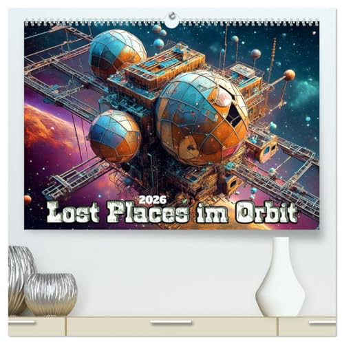 Lost Places im Orbit (hochwertiger Premium Wandkalender 2026 DIN A2 quer), Kunstdruck in Hochglanz: Ausgediente Satelliten und Raumstationen (CALVENDO Technologie)