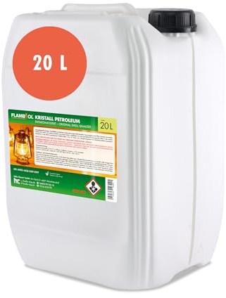 Höfer Chemie FLAMBIOL Gereinigtes Petroleum 4 x 20L Heizöl - Entaromatisierte Qualität - Für Campingheizung, Petroleumlampe & Grillanzünder - Rußfreie Verbrennung