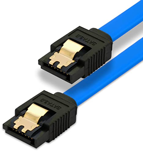 BIGtec 0,2m SATA Kabel S-ATA III Datenkabel Anschlusskabel blau HDD SSD 6GBit/s Stecker L-Type/L-Type 20cm vergoldet gerade/gerade serial ATA Verriegelung SATA-3