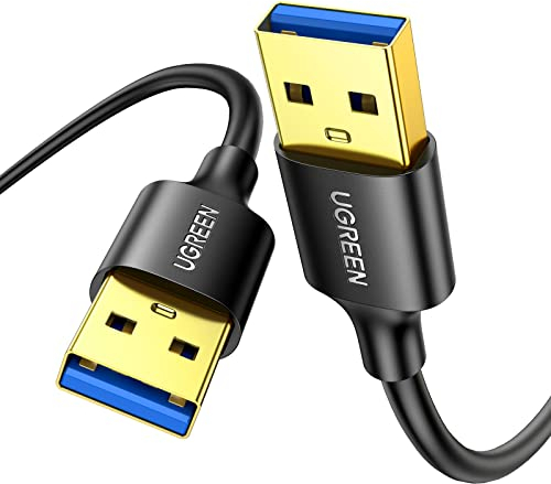 UGREEN Data Câble USB 3.0 Type A Mâle vers Male SuperSpeed pour Disque Dur Boîtier Externe, DVD, Refroidisseur PC Portable et Lecteur Blu Ray (0.5M)